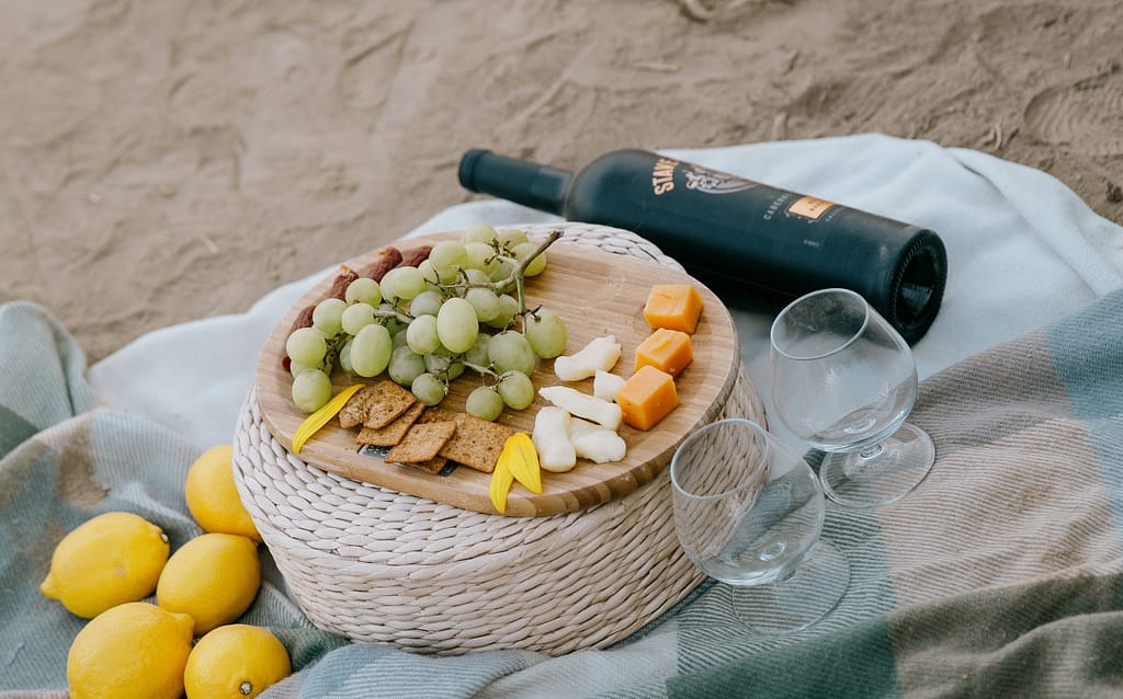 picnic on a beach at your calm corner